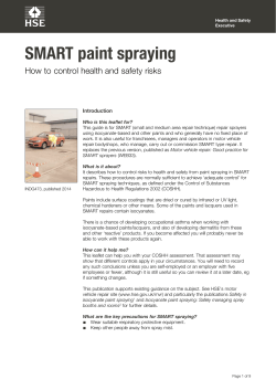 SMART paint spraying How to control health and safety risks Introduction