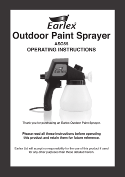 Outdoor Paint Sprayer OPERATING INSTRUCTIONS ASG55