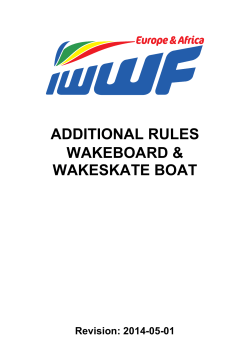 ADDITIONAL RULES WAKEBOARD &amp; WAKESKATE BOAT