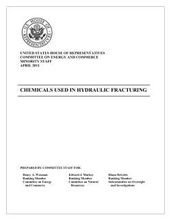 CHEMICALS USED IN HYDRAULIC FRACTURING UNITED STATES HOUSE OF REPRESENTATIVES MINORITY STAFF