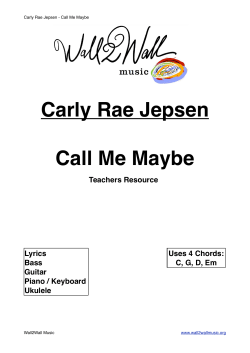 Carly Rae Jepsen Call Me Maybe Teachers Resource Lyrics