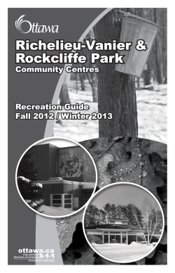 Richelieu-Vanier &amp; Rockcliffe Park Community Centres Recreation Guide