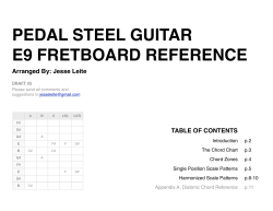 PEDAL STEEL GUITAR E9 FRETBOARD REFERENCE Arranged By: Jesse Leite TABLE OF CONTENTS
