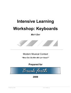 Intensive Learning Workshop: Keyboards  Modern Musical Context