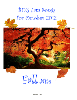 Fall Nite BUG Jam Songs for October 2012