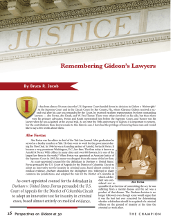 Remembering Gideon’s Lawyers By Bruce R. Jacob