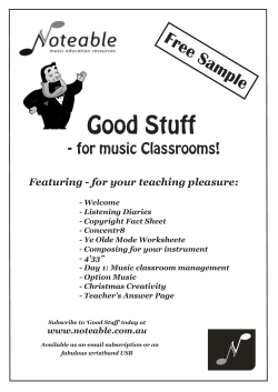 Good Stuff Free Sample - for music Classrooms!