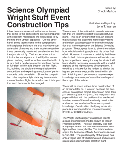 Science Olympiad Wright Stuff Event Construction Tips Chuck Markos