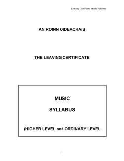 MUSIC  SYLLABUS AN ROINN OIDEACHAIS