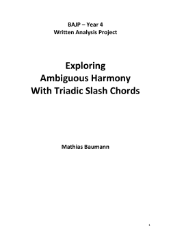 Exploring  Ambiguous Harmony  With Triadic Slash Chords  BAJP – Year 4 