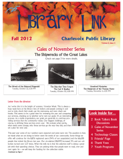 Library Link Charlevoix Public Library Fall 2012 Gales of November Series