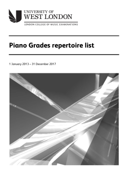 Piano Grades repertoire list