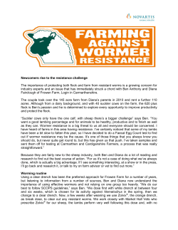 The importance of protecting both flock and farm from resistant... industry experts and an issue that has immediately struck a... • COMMUNIQUE AUX MEDIAS • MEDIENMITTEILUNG
