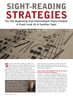 STRATEGIES SIGHT-READING For The Beginning And Intermediate Piano Student
