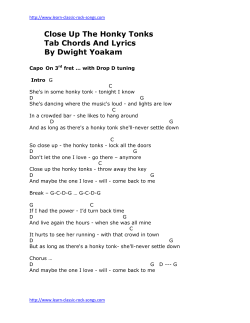 Close Up The Honky Tonks Tab Chords And Lyrics By Dwight Yoakam