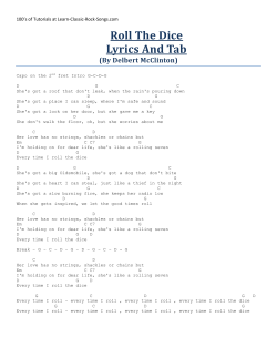 Roll The Dice Lyrics And Tab (By Delbert McClinton)