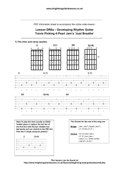 – Developing Rhythm Guitar Lesson DR6a Pearl Jam’s 'Just Breathe’ Travis Picking 4: