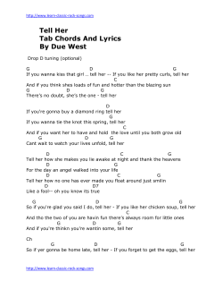 Tell Her Tab Chords And Lyrics By Due West