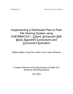 Implementing a Distributed Peer to Peer File Sharing System using