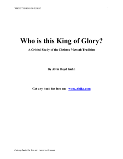 Who is this King of Glory? By Alvin Boyd Kuhn