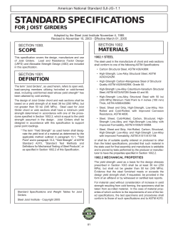 STANDARD SPECIFICATIONS FOR JOIST GIRDERS American National Standard SJI-JG–1.1