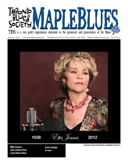 www.torontobluessociety.com       Published by the... B s since 1985         ...