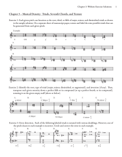 Chapter 3 – Musical Density:  Triads, Seventh Chords, and... Website Exercise Solutions