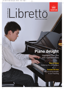 Libretto Piano delight Highlights from the new repertoire lists
