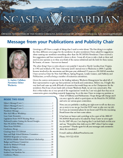 Message from your Publications and Publicity Chair