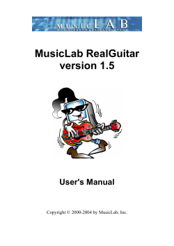 MusicLab RealGuitar version 1.5  User's Manual