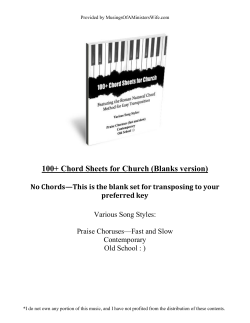 100+ Chord Sheets for Church (Blanks version)  preferred key