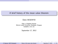 A brief history of the mean value theorem ´ Ad´am BESENYEI