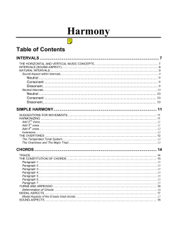 Harmony Table of Contents