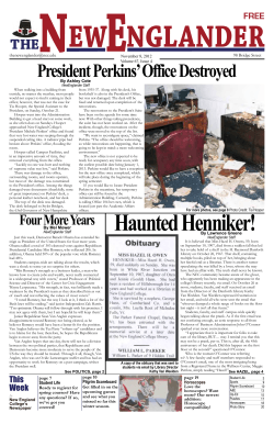 Haunted Henniker! President Perkins’ Office Destroyed Four More Years FREE