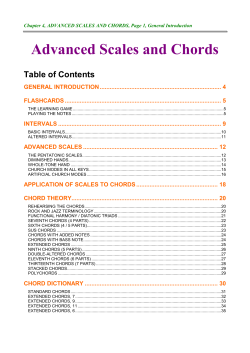 Advanced Scales and Chords Table of Contents
