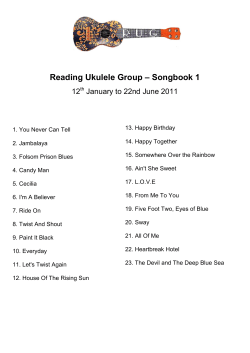 Reading Ukulele Group – Songbook 1  12 January to 22nd June 2011