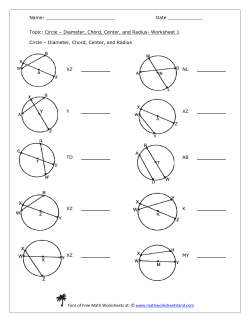 Name: ________________________         ... Topic: Circle – Diameter, Chord, Center, and Radius- Worksheet 1