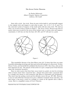 1 The Seven Circles Theorem by Stanley Rabinowitz Alliant Computer Systems Corporation