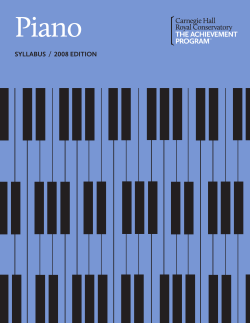 Piano SYLLABUS  /  2008 EDITION