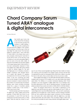 A Chord Company Sarum Tuned ARAY analogue &amp; digital interconnects