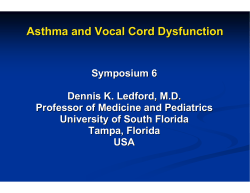 Asthma and Vocal Cord Dysfunction