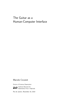 The Guitar as a Human-Computer Interface Marcelo Cicconet