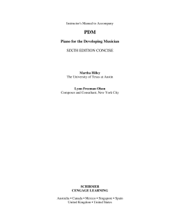 PDM Piano for the Developing Musician  SIXTH EDITION CONCISE