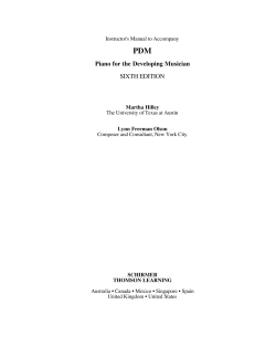 PDM Piano for the Developing Musician SIXTH EDITION