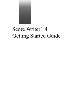 Score Writer 4 Getting Started Guide