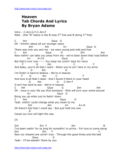 Heaven Tab Chords And Lyrics By Bryan Adams