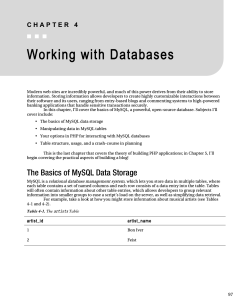 Working with Databases
