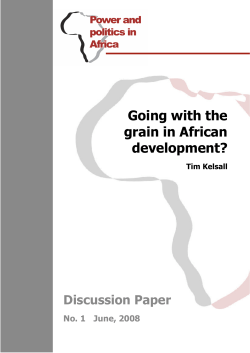 Going with the grain in African development? Discussion Paper
