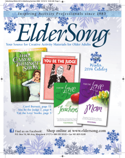 ElderSong Winter 2014 Catalog Shop online at www.eldersong.com