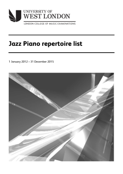Jazz Piano repertoire list
